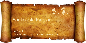 Vanicsek Herman névjegykártya