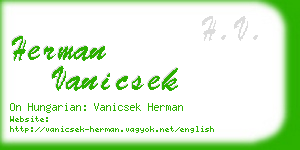 herman vanicsek business card